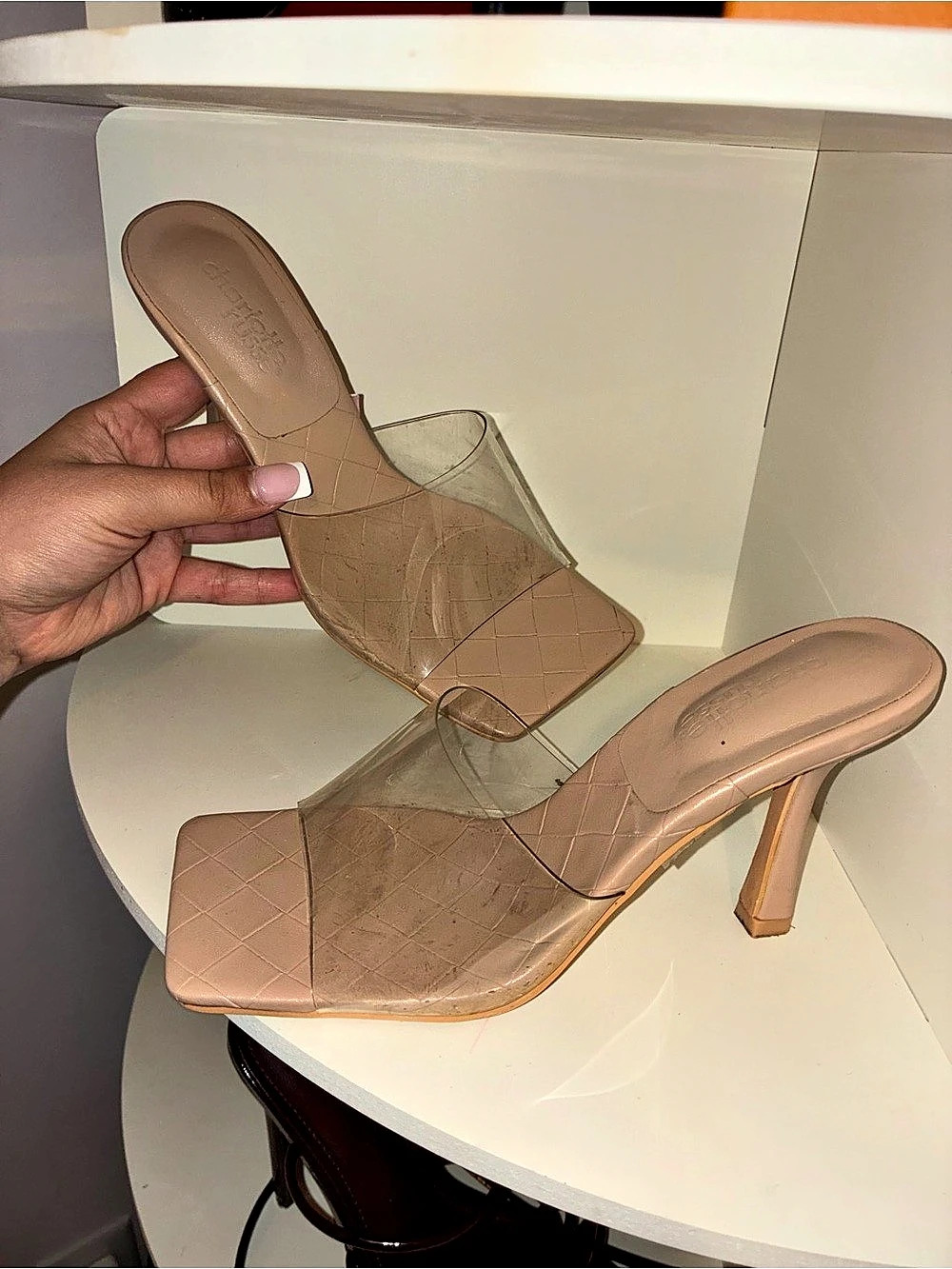 Women's Geometric Heels in Brown Like New